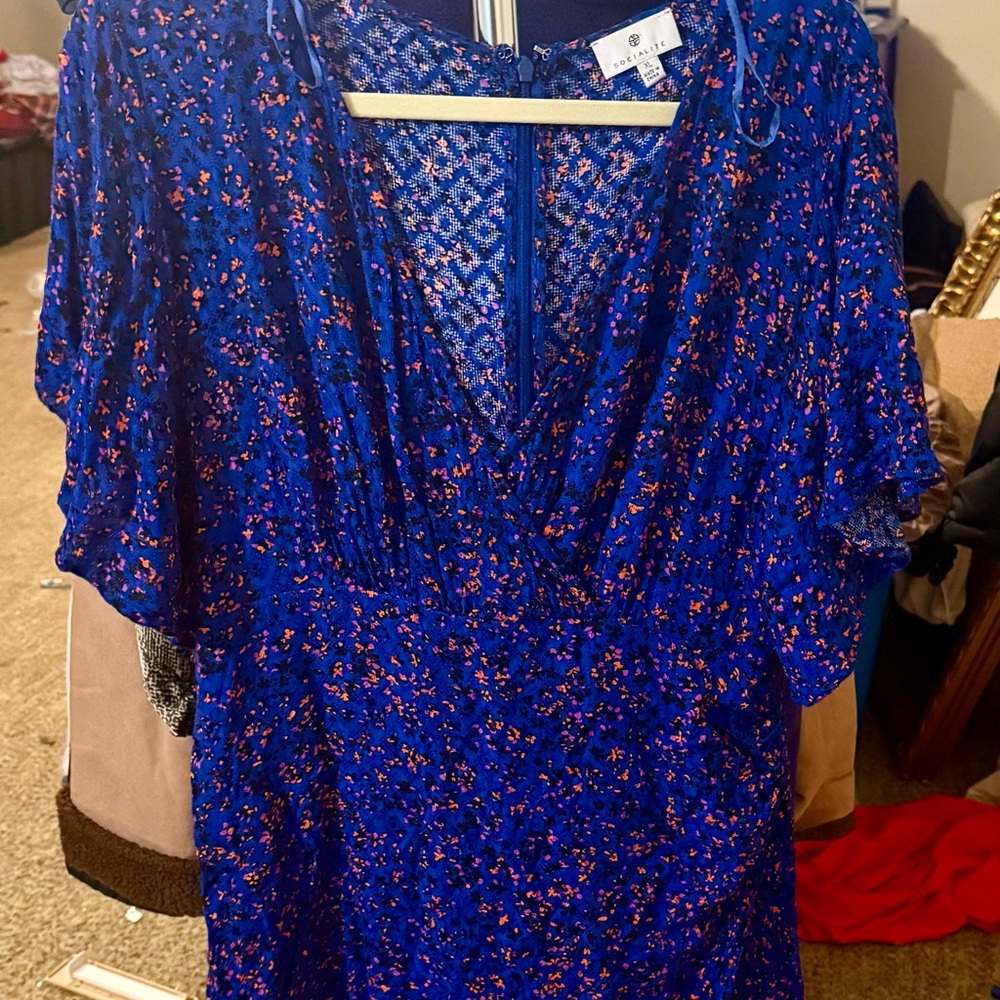 Socialite Blue and Orange Romper